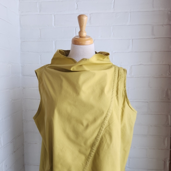 Kaliyana Akiko Top Cotton Sleeveless Long Lime Green Lagenlook Size 2 M/L - Picture 3 of 7